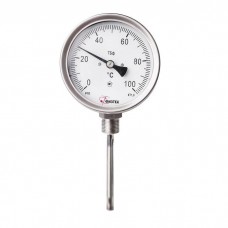 Термометр биметаллический ТБф-221 0…400C° кт.1,0 d.100 IP65 УШ*6 M20*1,5 ГН M20*1,5 L100*10