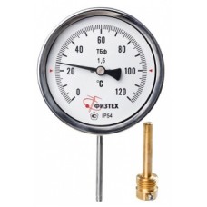 Термометр биметаллический ТБф-120 0…160C° кт.1,5 d.100 IP54 РШ*6 ГЛ G1/2 L100*9