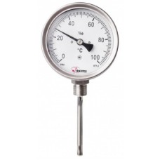 Термометр биметаллический ТБф-221 0…100C° кт.1,0 d.100 IP54 РШ*6 M20*1,5 ГН М20*1,5 L250*10