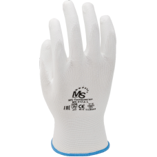 Перчатки MS Полиуретан, (MS 013), нейлон / полиуретан, белые