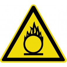 Знак эл. безопасности "Пожароопасно окислитель" 150х150х150